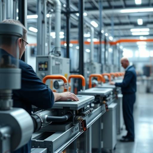 Still from a corporate video showcasing a company's manufacturing process.