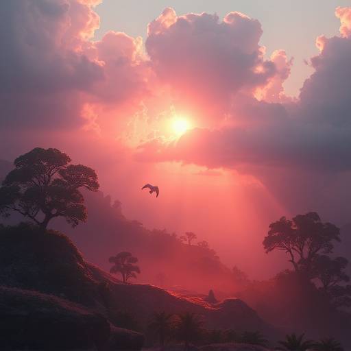 Thumbnail of a music video for 'Echo Bloom', featuring a dreamy, surreal landscape.